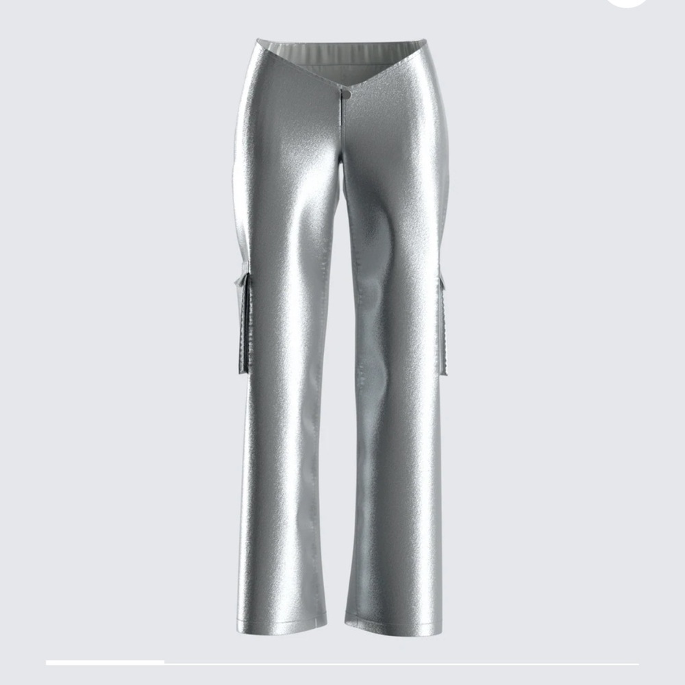 Brand new never worn silver Chrome deep V wide leg pants